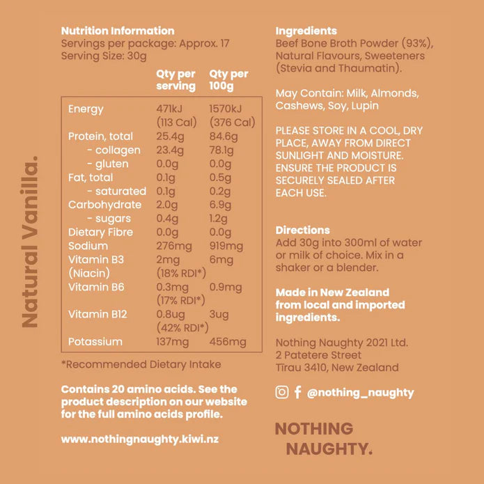 Nothing Naughty Bone Broth Protein Powder